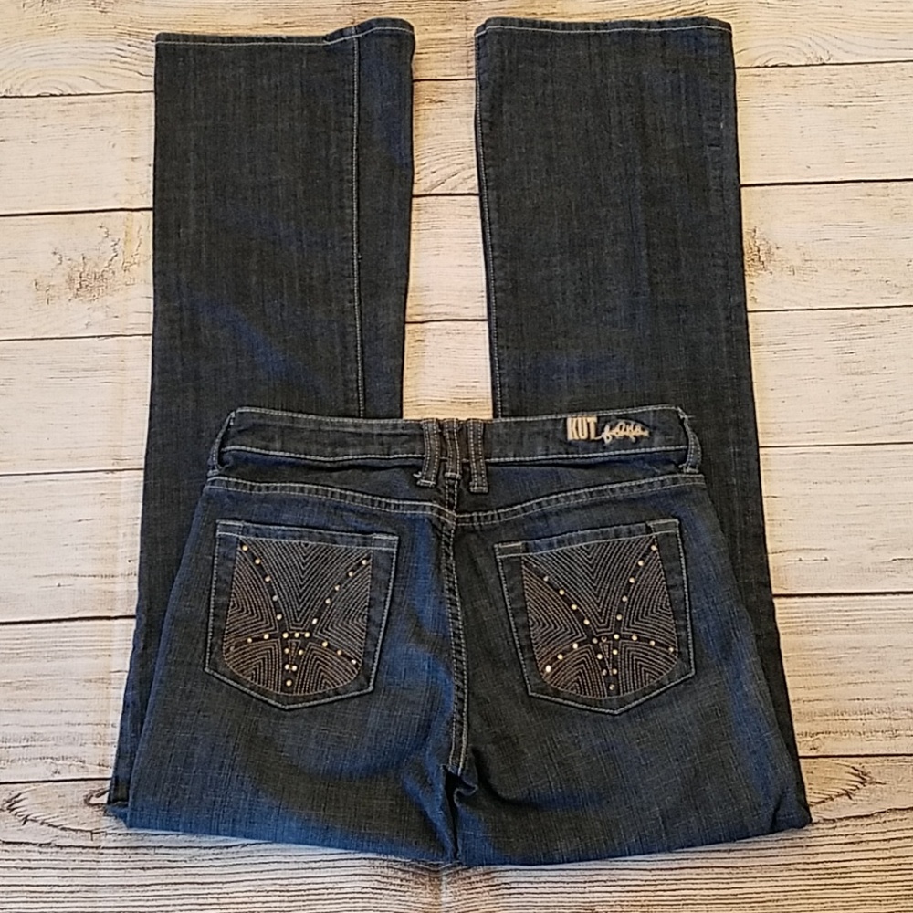 Kut from the Kloth Dark Wash Bootcut Jeans Sz 4 - Picture 5 of 6